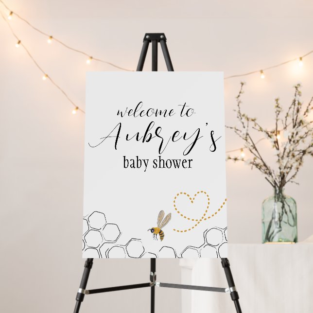 Welcome sign for "Mama-to-bee" baby shower  (In Situ (Stand))