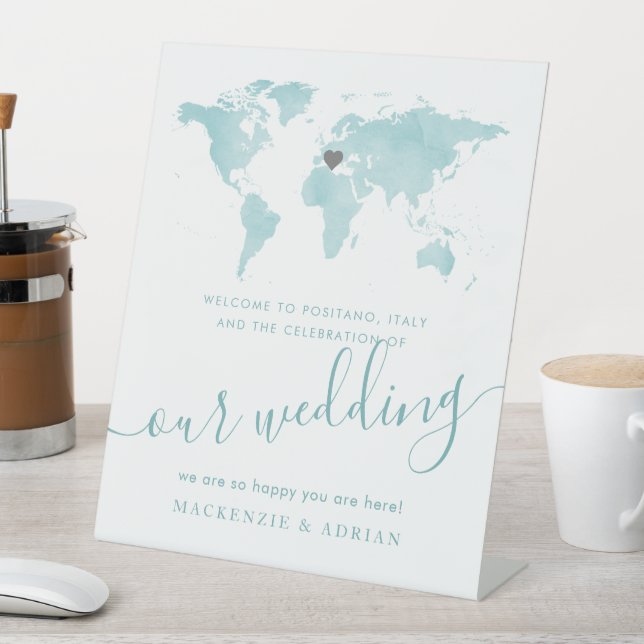 Welcome Sign for Travel Theme Wedding Event (In SItu)