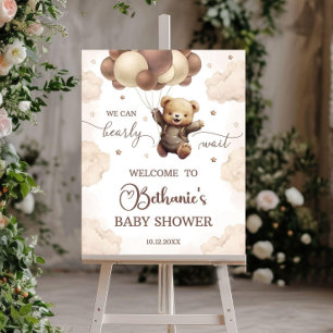 Welcome Sign Gender Neutral Bear Baby Shower