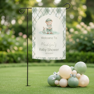 Welcome Sign Golfing Sage Green Baby Shower