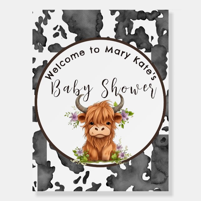 Welcome Sign Holy Cow We're Having a Baby (Front)