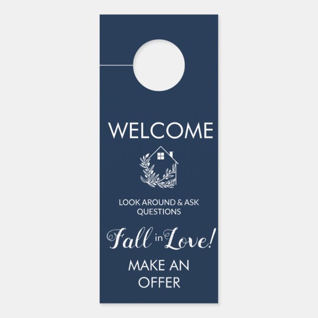 welcome sign in Real Estate open house door hanger (Front)
