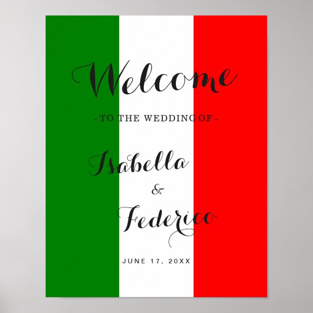Welcome Sign | Italy Italian Wedding (Front)