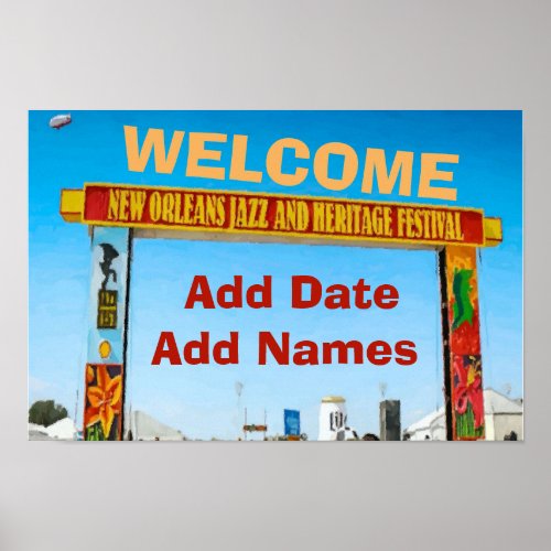 Welcome Sign Jazz Music Poster