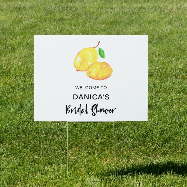 Welcome Sign Lemon Theme Bridal Shower Lettering (Insitu)