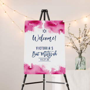 WELCOME SIGN modern script dark pink watercolor