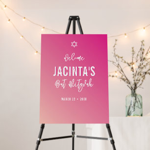WELCOME SIGN modern star cute pink ombre gradient