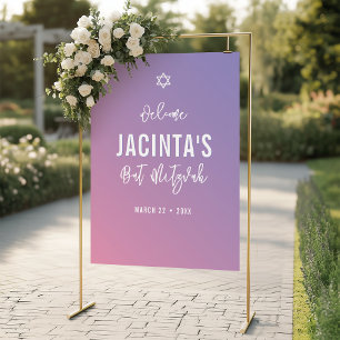 WELCOME SIGN modern star cute purple pink gradient