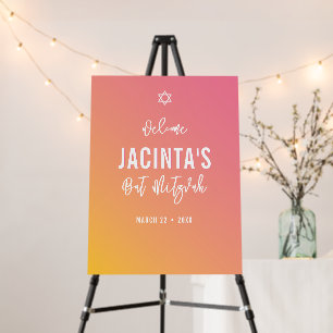 WELCOME SIGN modern star pink yellow gradient
