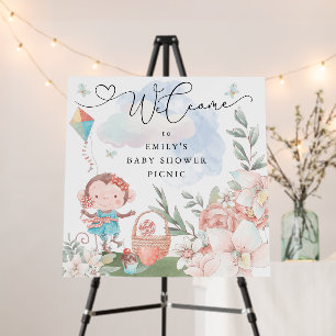 Welcome Sign Monkey Girl Baby Shower Picnic