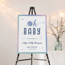 Welcome Sign Oh Baby Planet & star Baby Shower