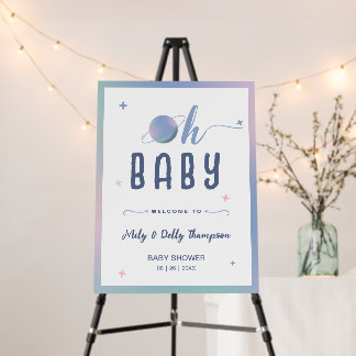 Welcome Sign Oh Baby Planet & star Baby Shower