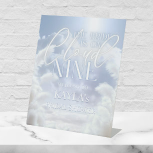 Welcome Sign On Cloud Nine 9 Pampas Bridal Shower