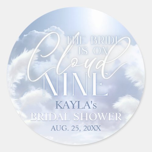 Welcome Sign On Cloud Nine 9 Pampas Bridal Shower Classic Round Sticker
