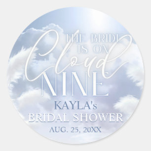 Welcome Sign On Cloud Nine 9 Pampas Bridal Shower Classic Round Sticker