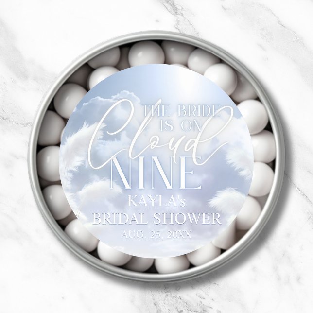 Welcome Sign On Cloud Nine 9 Pampas Bridal Shower Classic Round Sticker (Welcome Sign On Cloud Nine 9 Pampas Bridal Shower Classic Round Sticker)