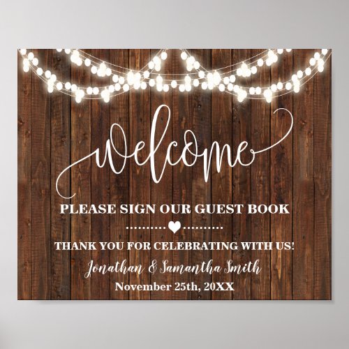 Welcome Sign our Guest Book Western Wedding