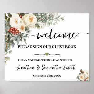 Welcome Sign Our Guest Book Winter Wedding