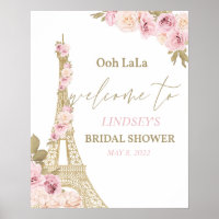 Welcome Sign, Paris, Eiffel Tower, Bridal Shower