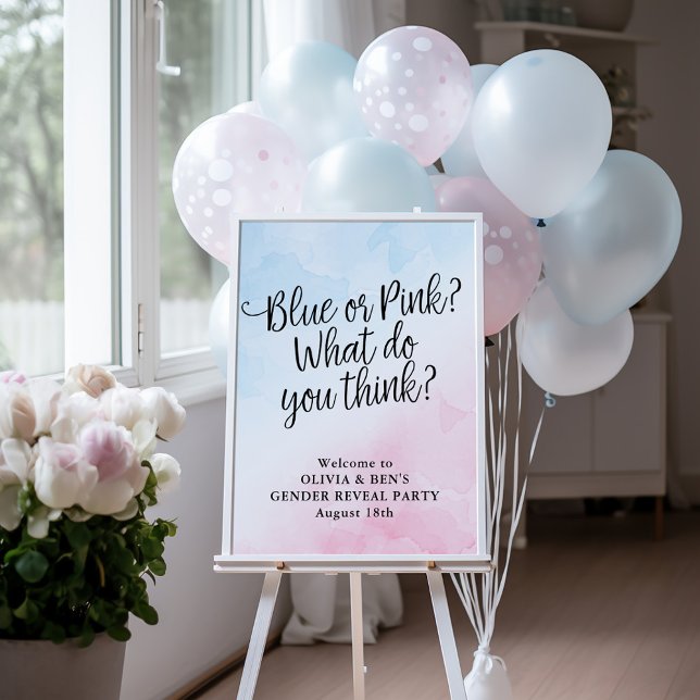 Welcome Sign Pink & Blue Baby Shower Gender Reveal (Creator Uploaded)