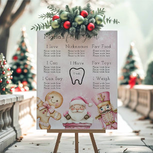 Welcome sign Pink Christmas Santa 1st Milestone