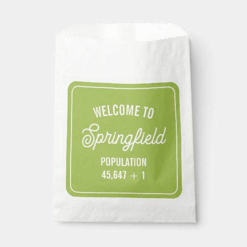 Welcome Sign Population Baby Shower Favor Bag