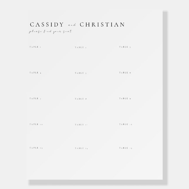 Welcome Sign + Seating Chart (Back)