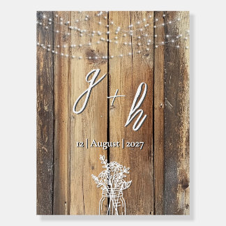 Welcome Sign String Lights Mason Wood Foam Boards