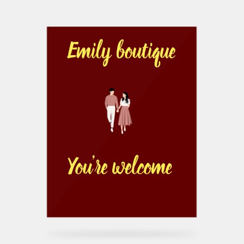 Welcome Sign _ Stylish Floral Acrylic Display