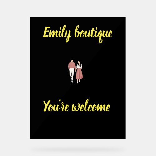 Welcome Sign _ Stylish Floral Acrylic Display