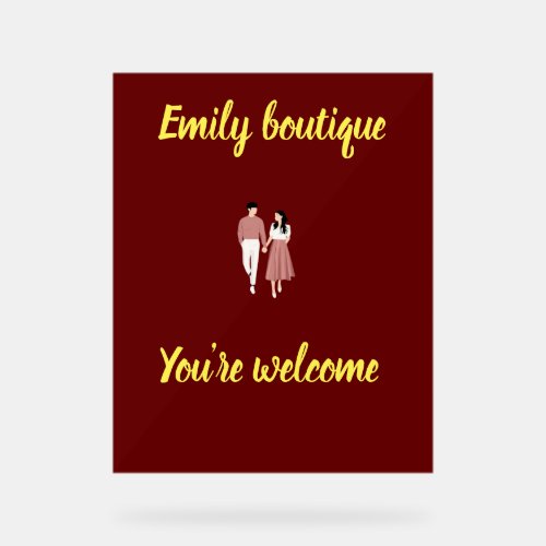 Welcome Sign _ Stylish Floral Acrylic Display