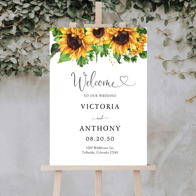Welcome Sign Sunflower Wedding Ceremony foam board (Creator Uploaded)