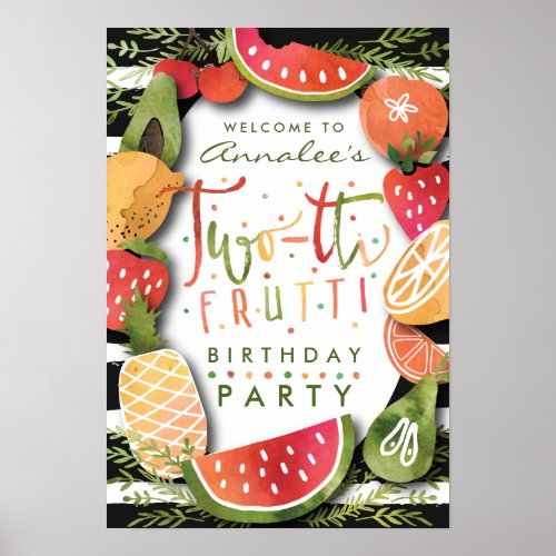 WELCOME SIGN  Two_tti Frutti Fruit Birthday Party