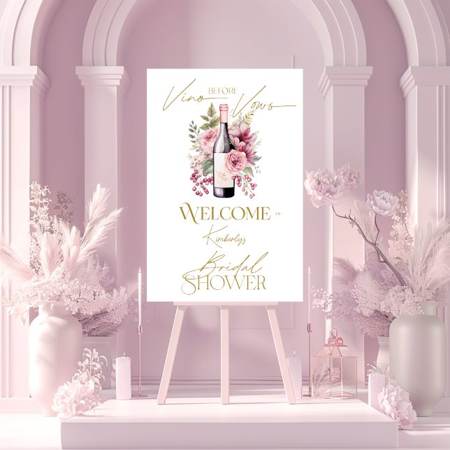 Welcome Sign Vino Before Vows Bridal Shower (Creator Uploaded)