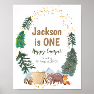 Welcome Sign Watercolor Happy Camper 1st Birthday