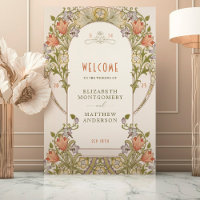 Welcome Sign Wedding Art Nouveau William Morris