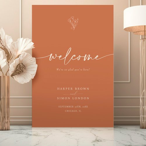 Welcome Sign Wedding Terracotta Boho