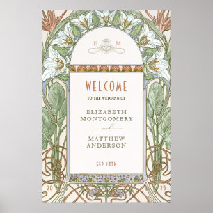 Welcome Sign Wedding Vintage Art Nouveau by Mucha