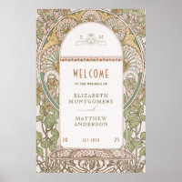 Welcome Sign Wedding Vintage Art Nouveau by Mucha