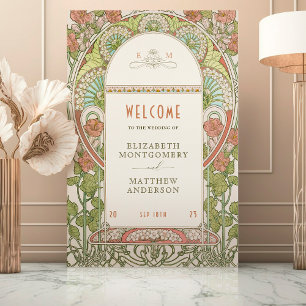 Welcome Sign Wedding Vintage Art Nouveau by Mucha
