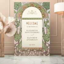 Welcome Sign Wedding Vintage Art Nouveau by Mucha