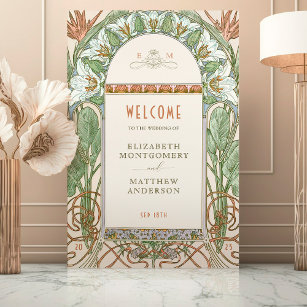 Welcome Sign Wedding Vintage Art Nouveau by Mucha