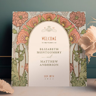 Welcome Sign Wedding Vintage Art Nouveau by Mucha