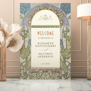 Welcome Sign Wedding Vintage Art Nouveau by Mucha