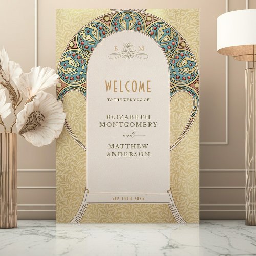 Welcome Sign Wedding Vintage Art Nouveau by Mucha