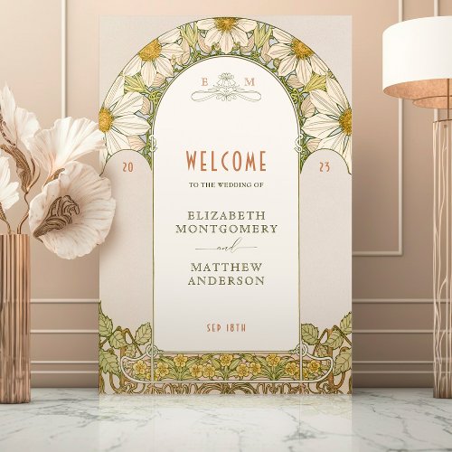 Welcome Sign Wedding Vintage Art Nouveau by Mucha