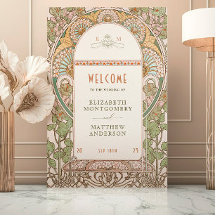 Welcome Sign Wedding Vintage Art Nouveau by Mucha