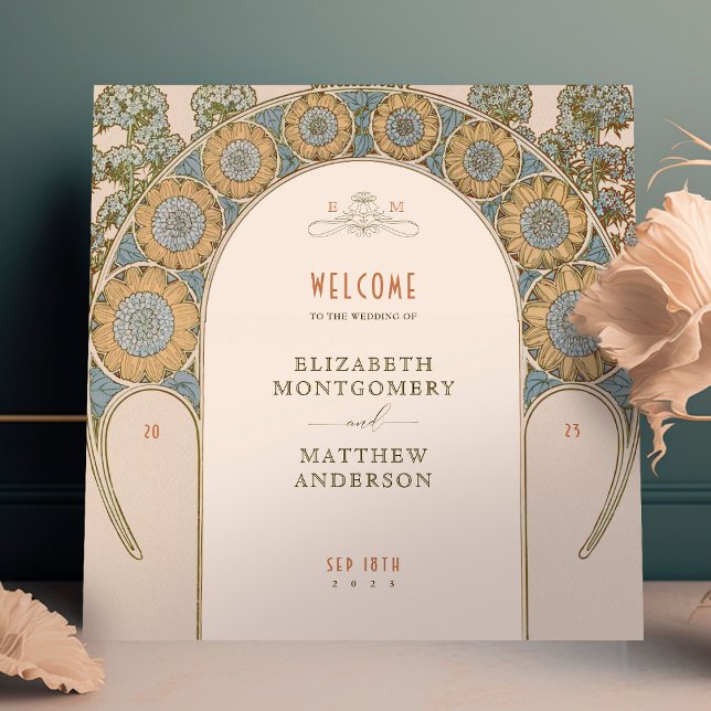 Welcome Sign Wedding Vintage Art Nouveau by Mucha (Creator Uploaded)