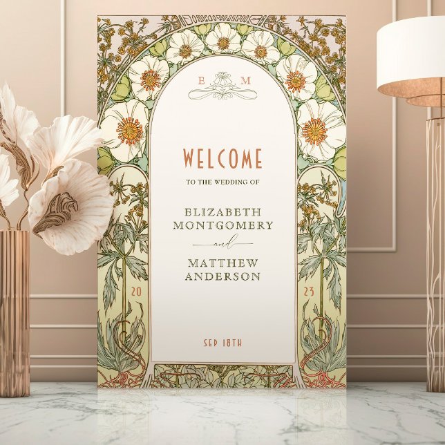 Welcome Sign Wedding Vintage Art Nouveau by Mucha (Creator Uploaded)