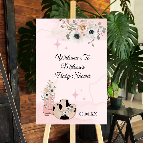 Welcome Sign Western Cowgirl Rustic Baby Shower 